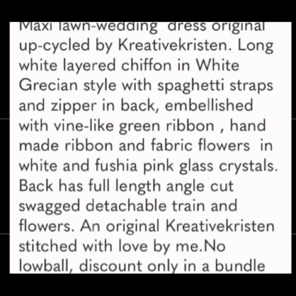 Kreativekristen original upcycled white floral evening  prom gown maxi dress - Picture 15 of 15